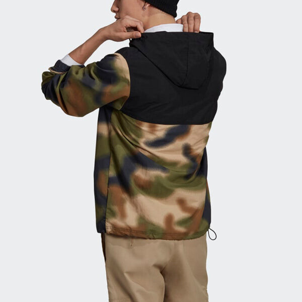 Куртка adidas originals Half Zipper Pullover hooded Camouflage Printing Jacket Green, зеленый — фото 4