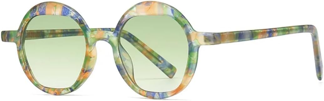 

Модные винтажные круглые солнцезащитные очки для женщин и мужчин, трендовые, роскошные, в тонкой оправе, в стиле панк, с защитой от УФ-излучения UV400 (зеленые) TVTBBVV, Green