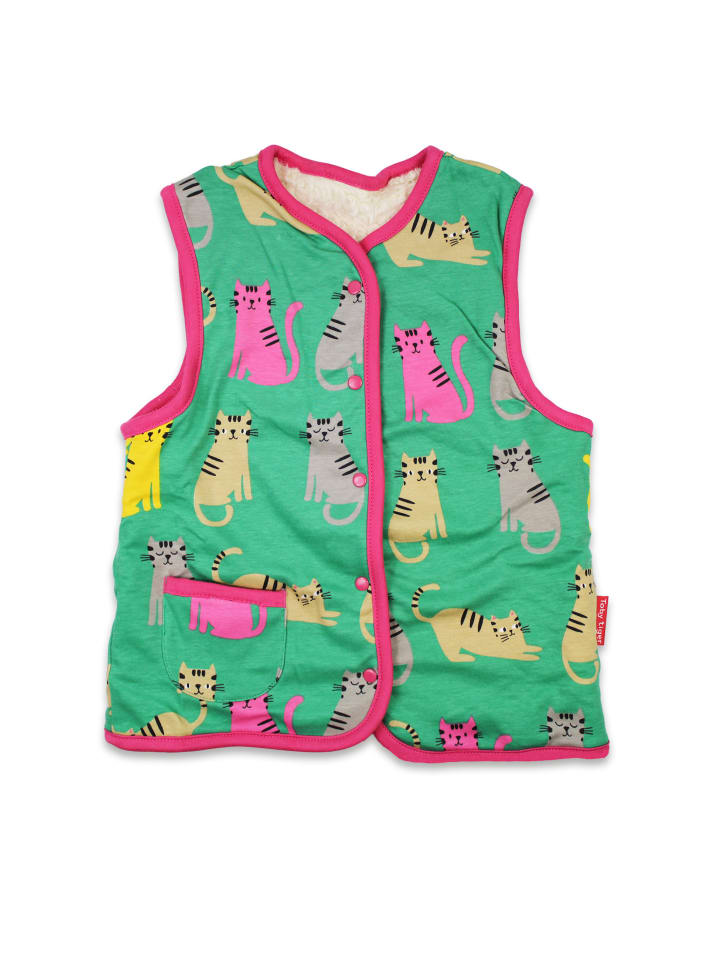 

Жилет Toby Tiger Weste zum Wenden mit Kätzchen Print, зеленый