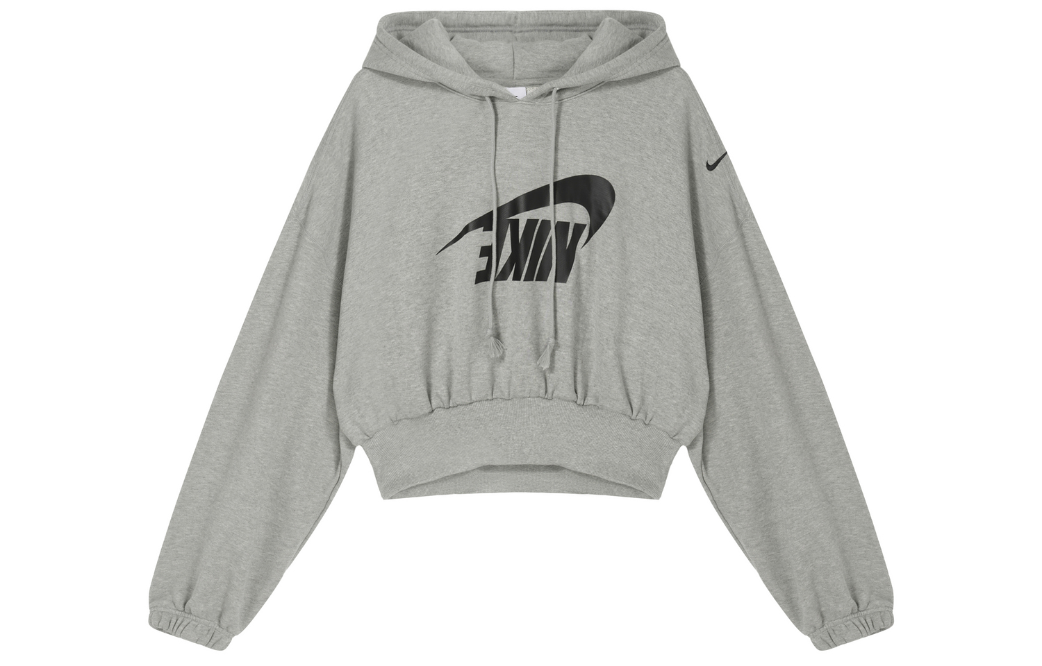 Спортивная одежда Женская оверсайз укороченная худи из велюра Nike, Темно-серый/черный — фото 2