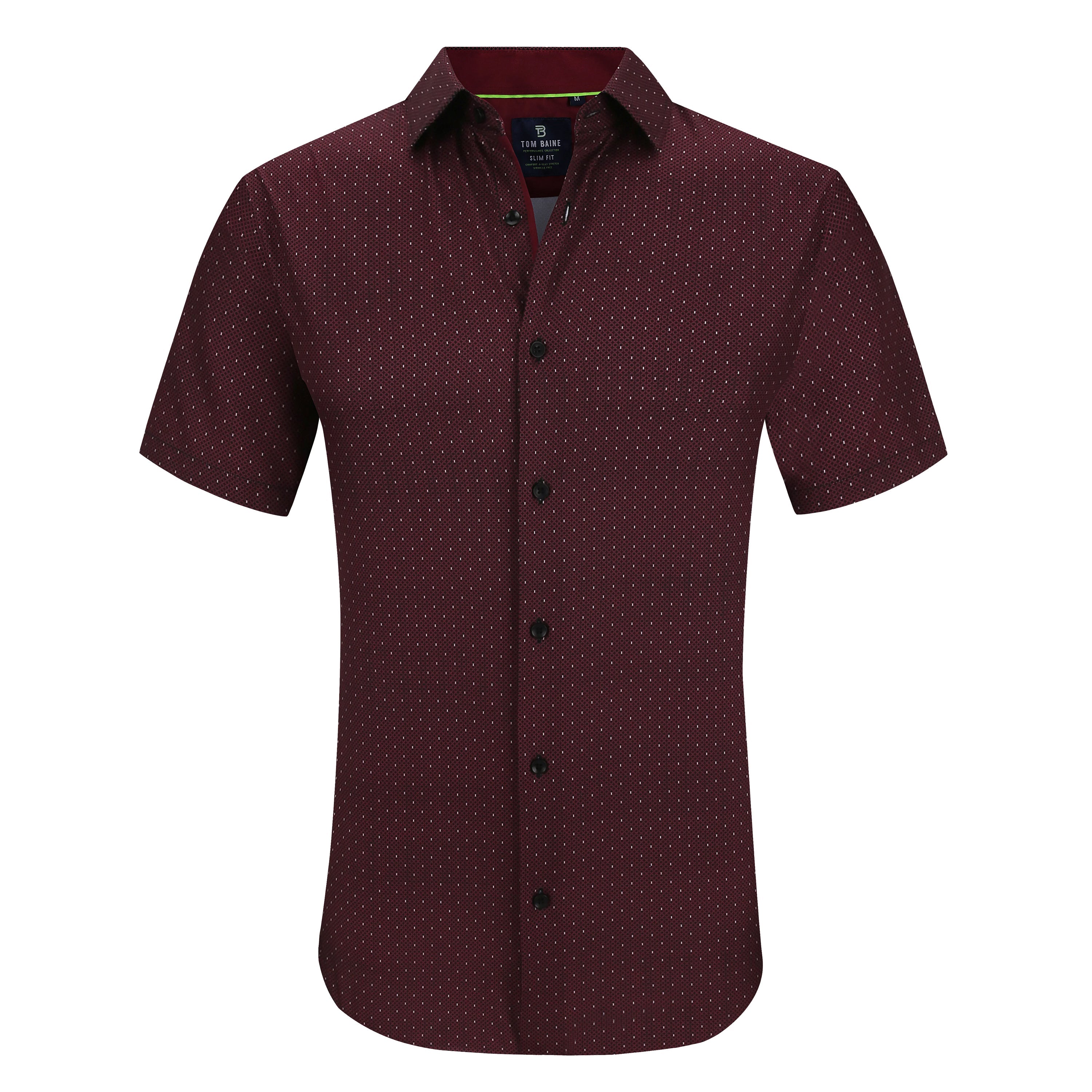 

Tom Baine Slim Fit рубашка мужская с коротким рукавом Performance Stretch Button Down, красный