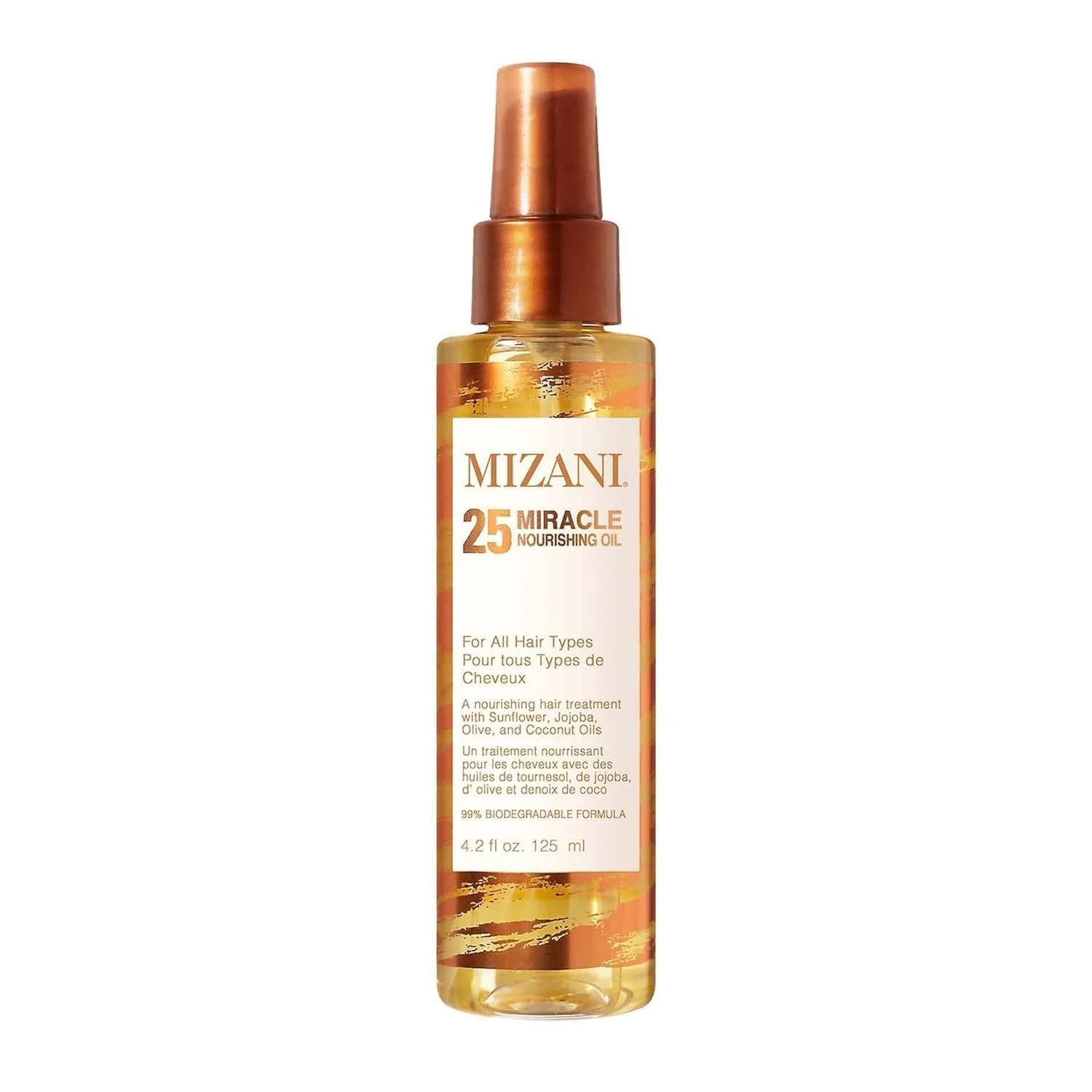 Питательное масло для волос Mizani 25 Miracle - для кудрявых волос с кокосовым и жожобовым маслом, придает блеск, предотвращает пушистость, легкое, нежирное, без силиконов и парабенов.