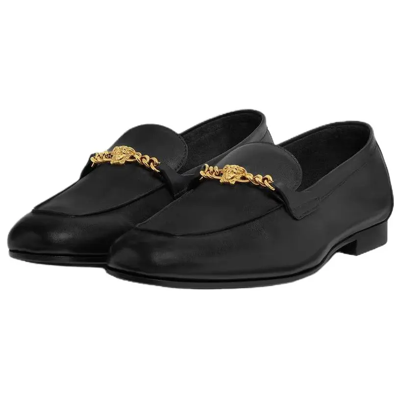 Versace Женские повседневные туфли из коровьей кожи "Медуза", черный — фото 4