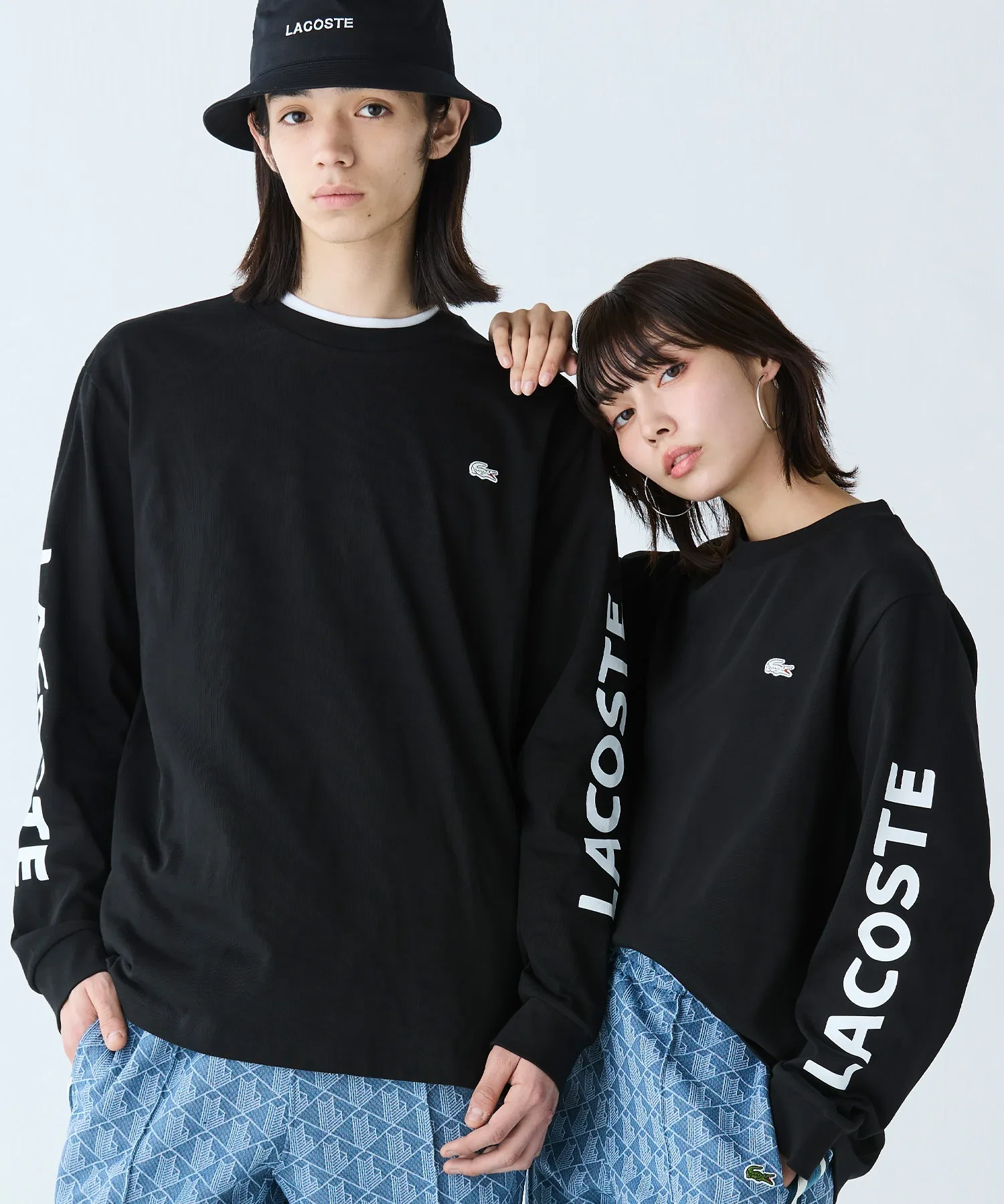 Футболка Lacoste с длинным рукавом, с принтом логотипа, унисекс