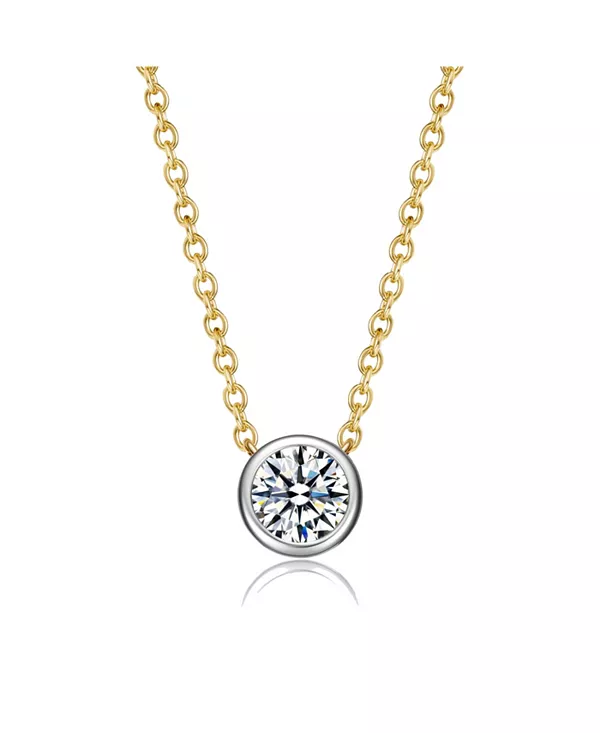 

Двухцветное колье с кубическим цирконием в оправе из прозрачного камня Rachel Glauber, two-toned