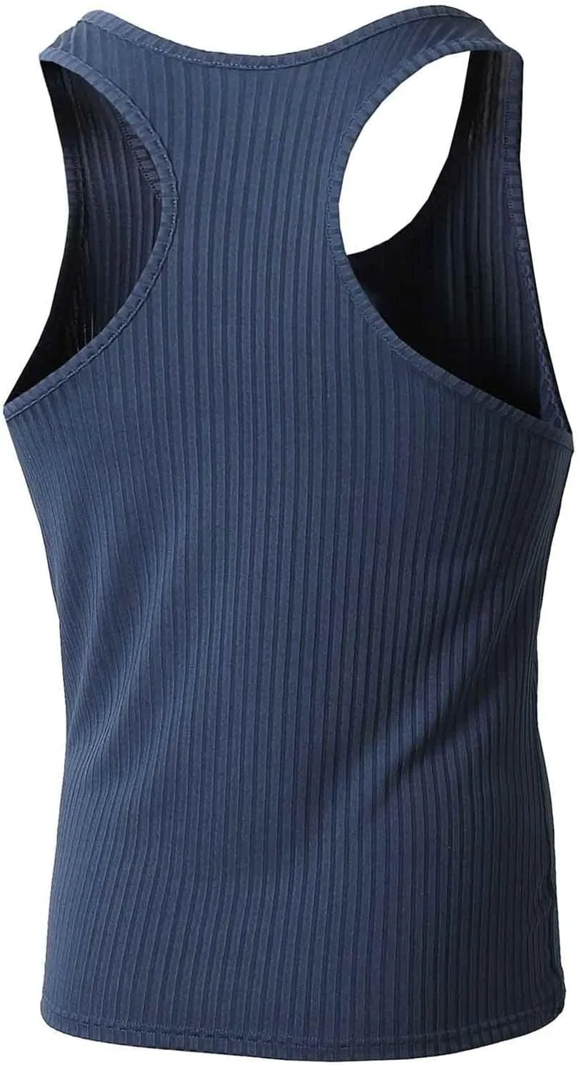 Мужской топ для тренировок Ribbed Knit, Navy — фото 4