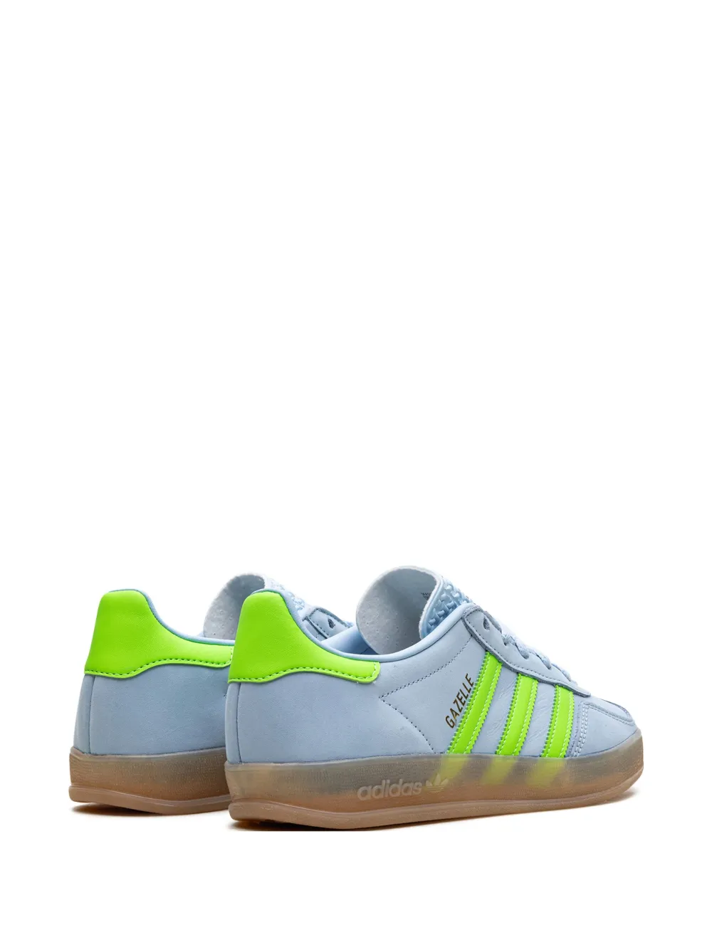 Кроссовки Gazelle Indoor Clear Sky/Solar Green Adidas, синий — фото 2