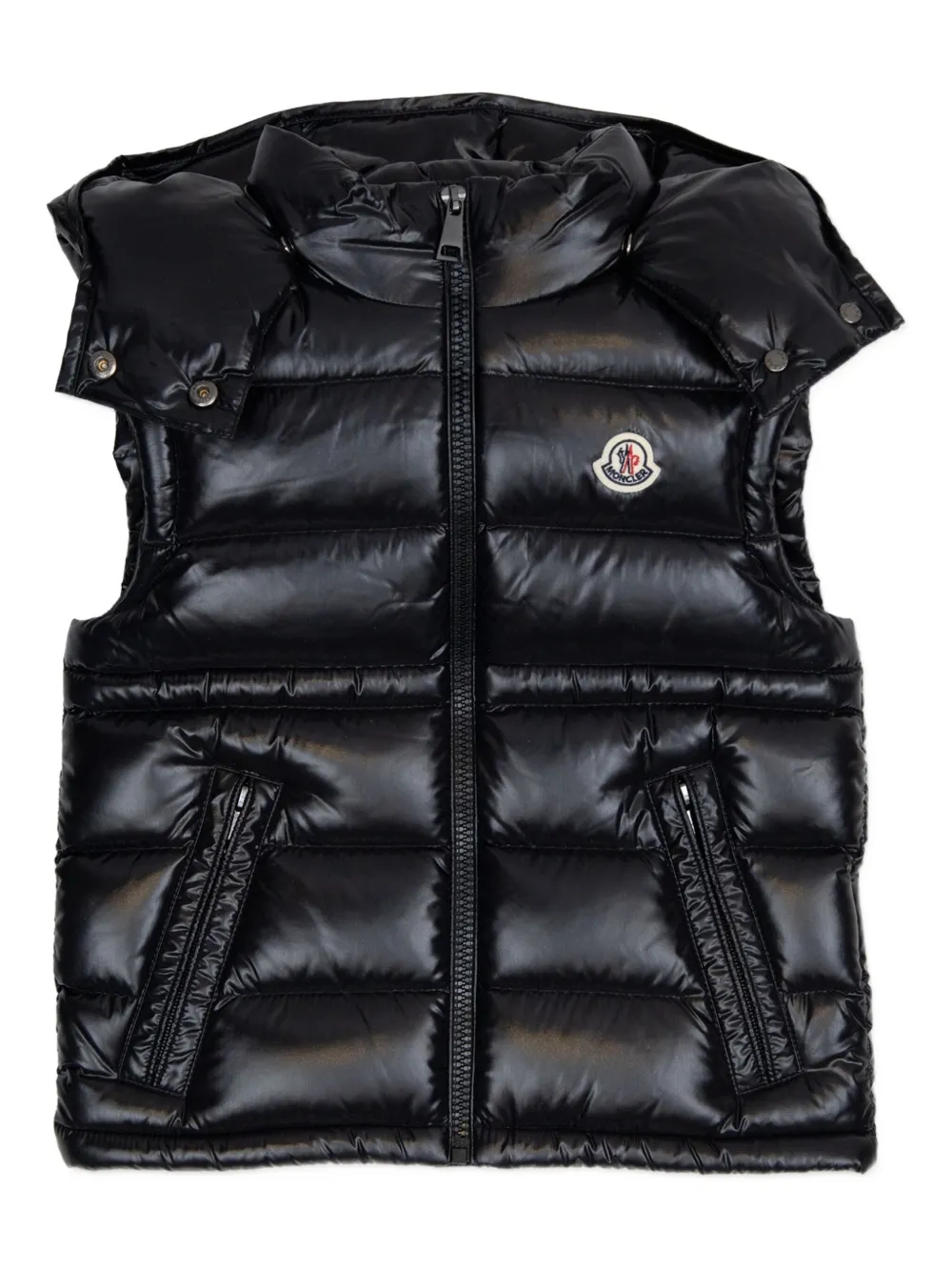 

Дутый жилет Ania с капюшоном Moncler Enfant, черный