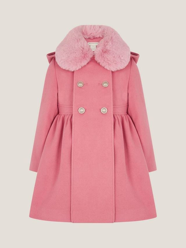 

Детское пальто Natalia с двойной застежкой Monsoon, Pink