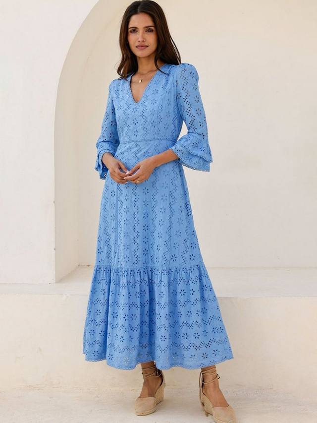 

Хлопковое макси-платье Victoria Broderie Aspiga, Blue