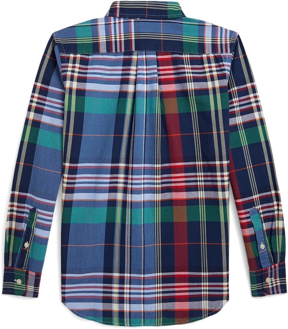 Рубашка Polo Ralph Lauren Kids Plaid Cotton Oxford Shirt, цвет Blue/Red/Multi — фото 2