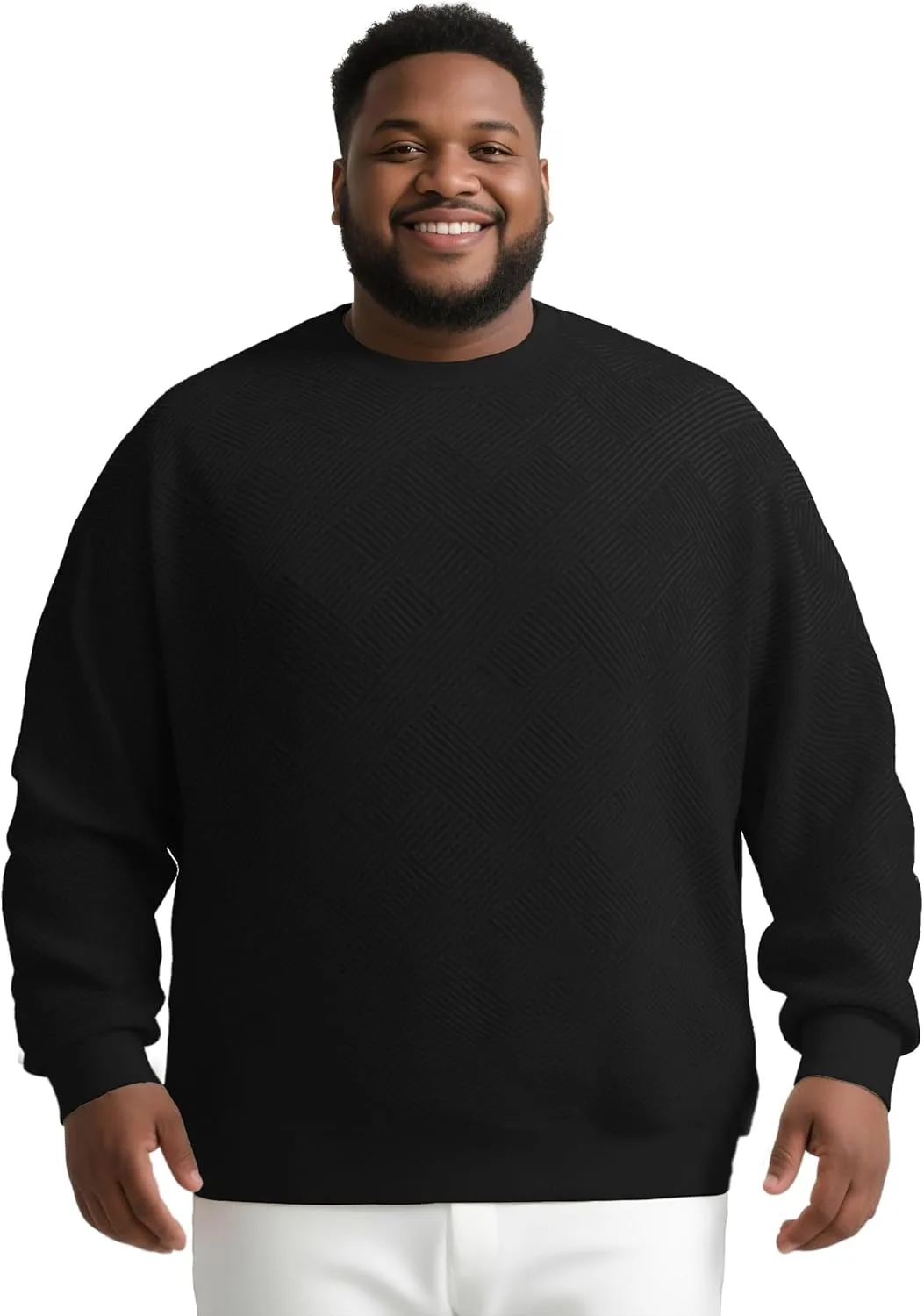 

Толстовка Big and Tall для мужчин-8XL — мягкая джерси с рифлеными манжетами и подолом Yuyapu