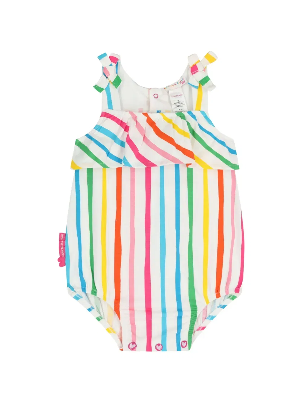 Полосатый комбинезон с оборками Agatha Ruiz De La Prada, белый