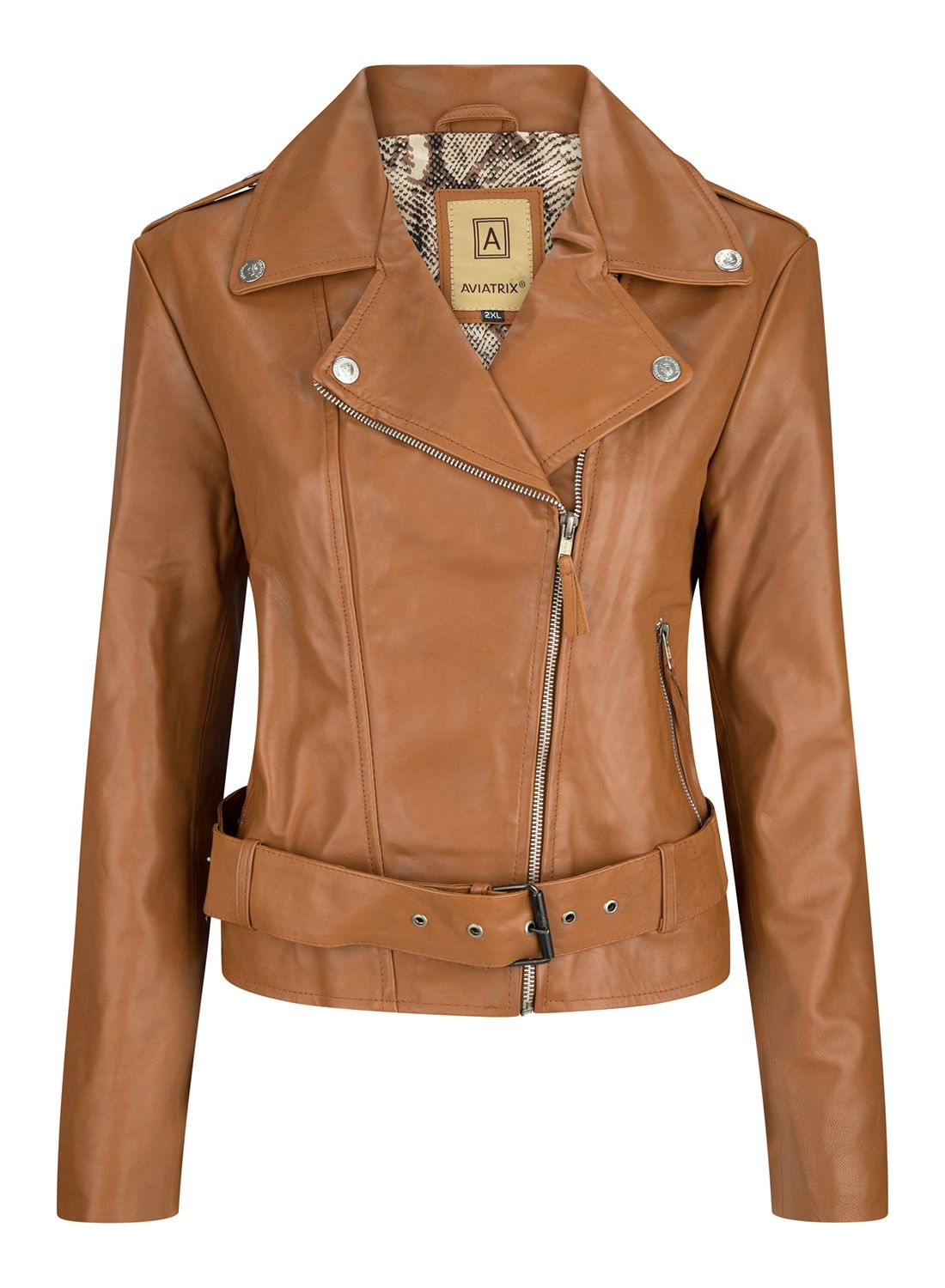 

Загорелая натуральная кожаная куртка Slim Fit Biker TruClothing, цвет tan