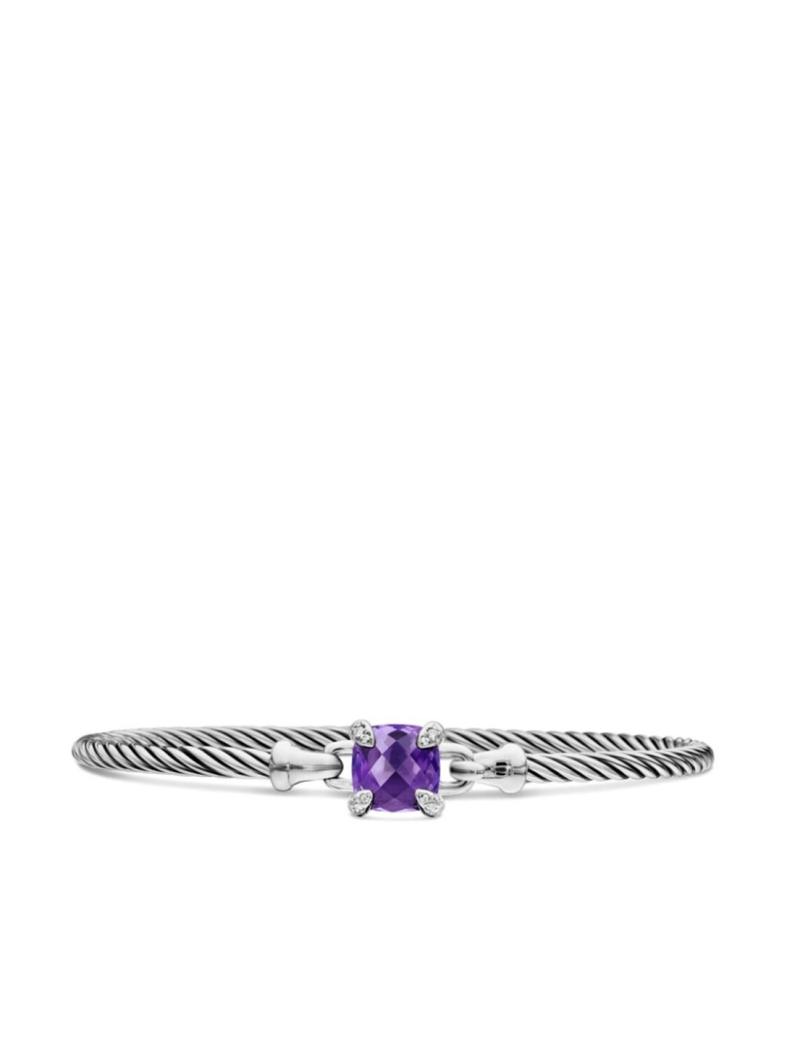 

Браслет Chatelaine из стерлингового серебра с бриллиантами и аметистами David Yurman, серебряный