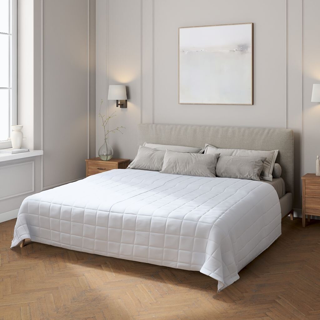 

Покрывало с клетчатой ​​стежкой Dekoria, светло-синий