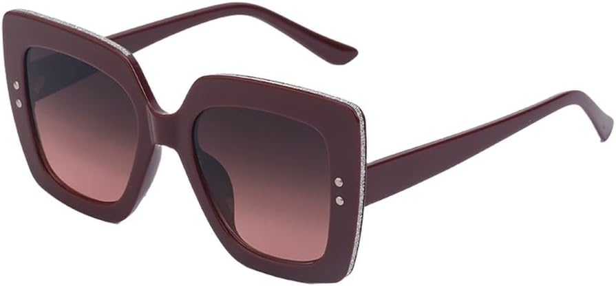 

Винтажные квадратные солнцезащитные очки для женщин, модные солнцезащитные очки в крупной оправе для женщин, большие солнцезащитные очки для женщин WNCKSQ, C6redbrownpink