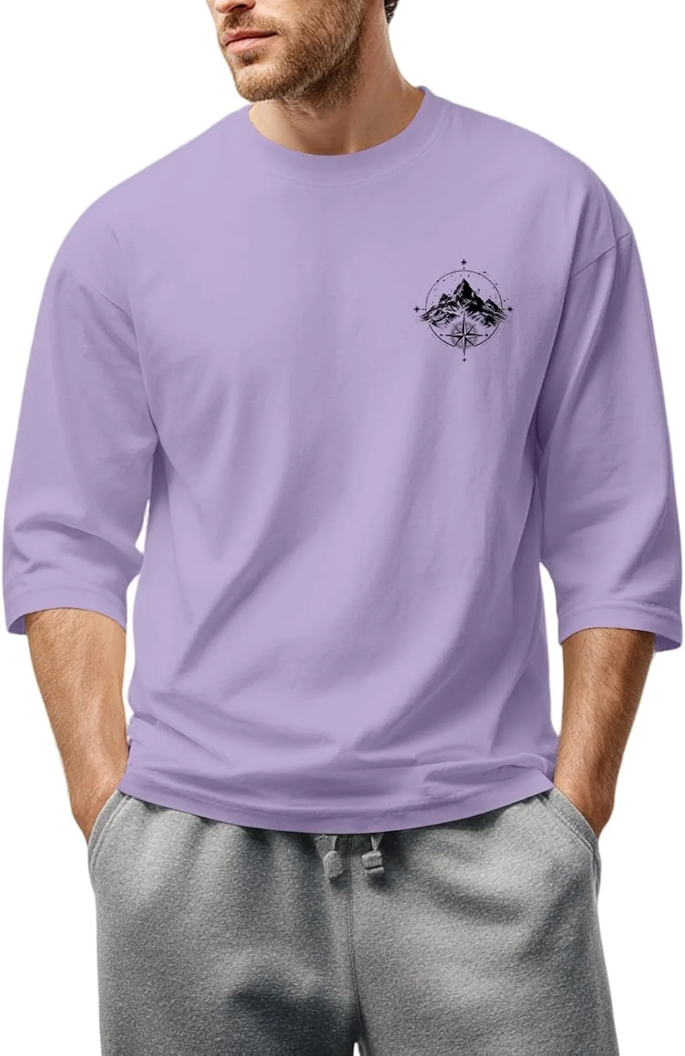 

WENKOMG1 мужская футболка с принтом, 3/4 рукава, S-3XL