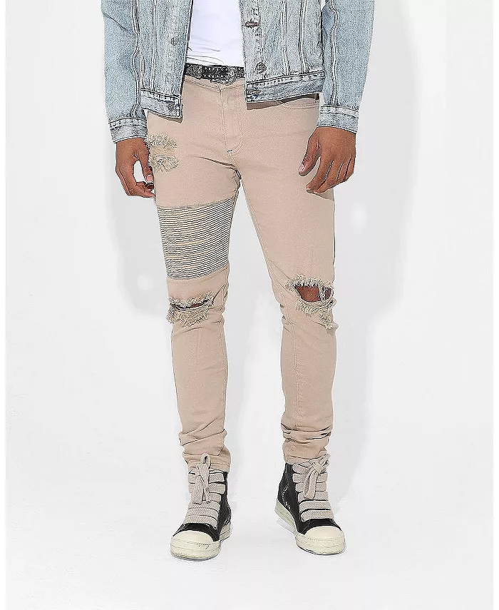 

Мужские рваные джинсы Index Distressed Biker SAINT MORTA, коричневый/бежевый