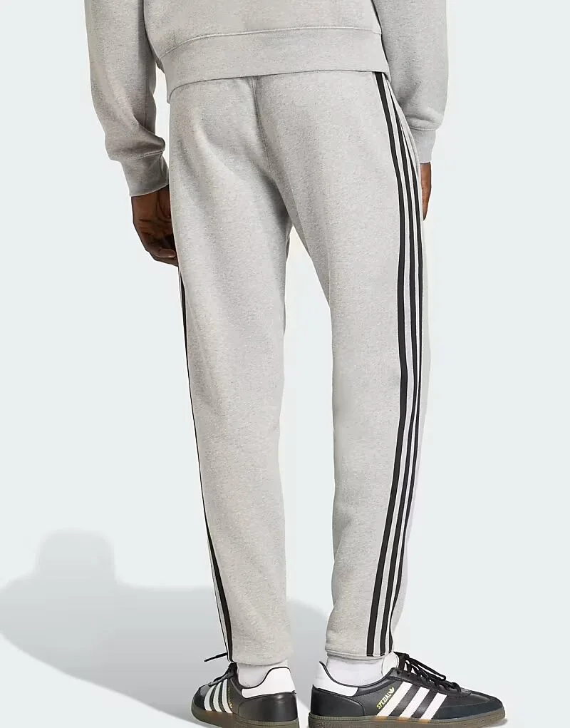 Спортивные штаны Adidas Originals с тремя полосками, средне-серый меланж — фото 4