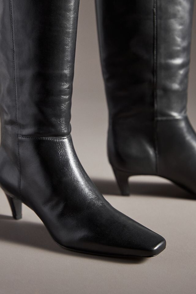 Сапоги Reformation Remy Kitten-Heel на каблуке, черный — фото 3
