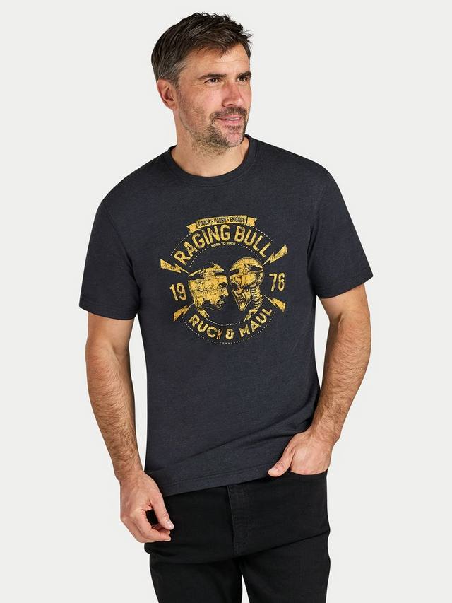 

Хлопковая футболка Regular Fit с принтом Ruck & Mull Raging Bull, Black