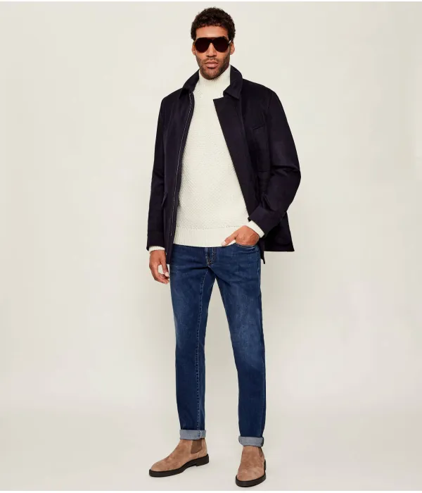 Шерстяная полуводолазка с-хелето Regular fit Boss, белый — фото 2