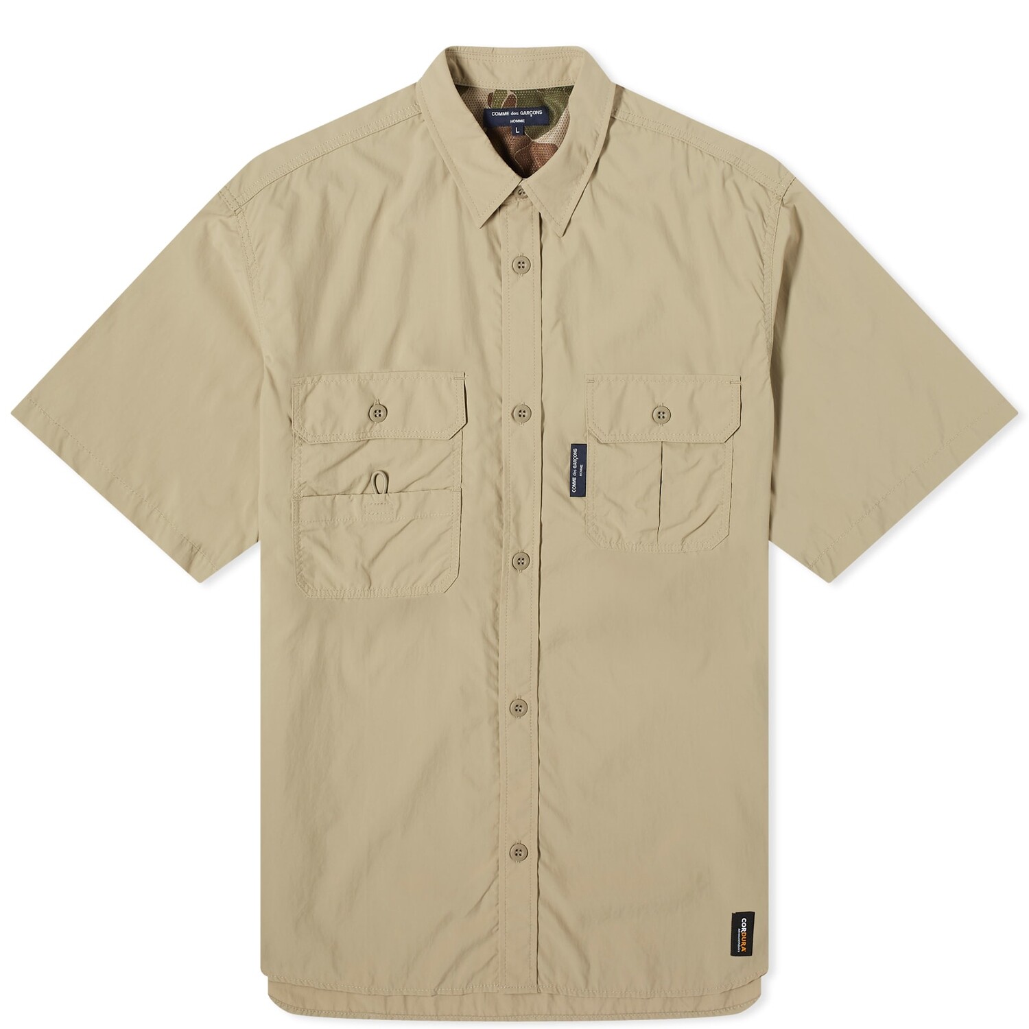 

Рубашка с коротким рукавом Comme Des Garçons Homme Nylon Double Pocket Short Sleeve Shi, бежевый