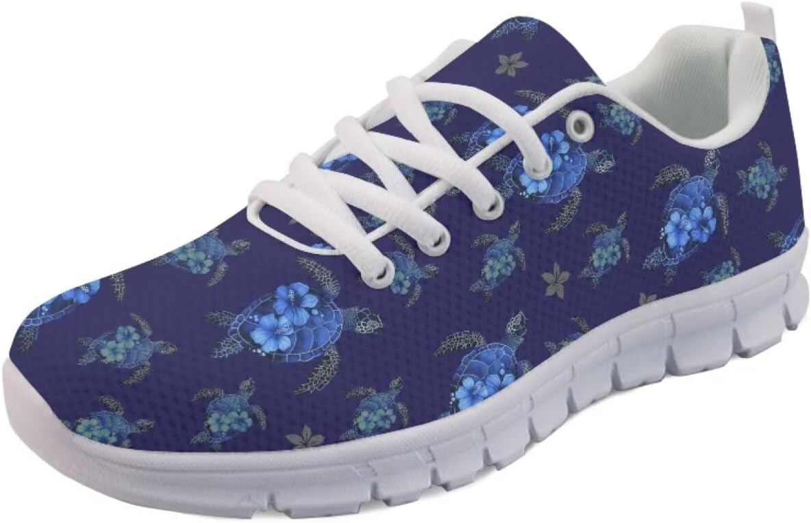 

Кроссовки Forchrinse для женщин и мужчин, дышащие, с сеткой, на шнуровке, для прогулок, бега и тенниса, Sea Turtles