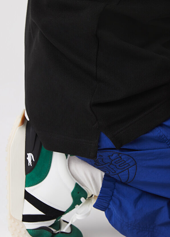 Футболка-поло мужская Lacoste L.12.12 Slim Fit черная — фото 4