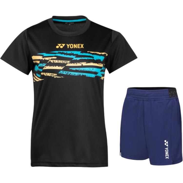 

YONEX Повседневный костюм для женщин комплект одежды black топ+denim navy blue низ