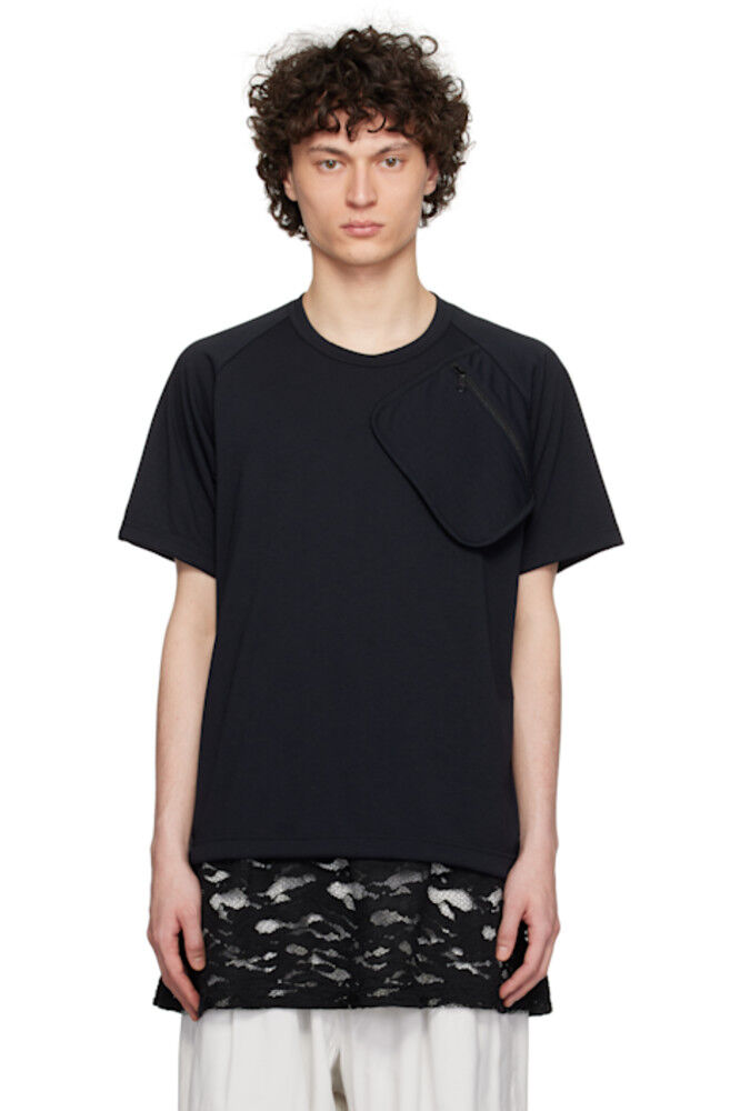 

Черная футболка из полиэстерового джерси Comme des Garçons Homme Plus