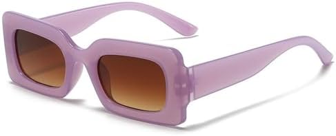 

Солнцезащитные очки UV400 с защитой от ультрафиолета 2027 года, конфетного цвета, для женщин и мужчин, прямоугольные солнцезащитные очки, винтажные солнцезащитные очки MTZJH, Purple-tea