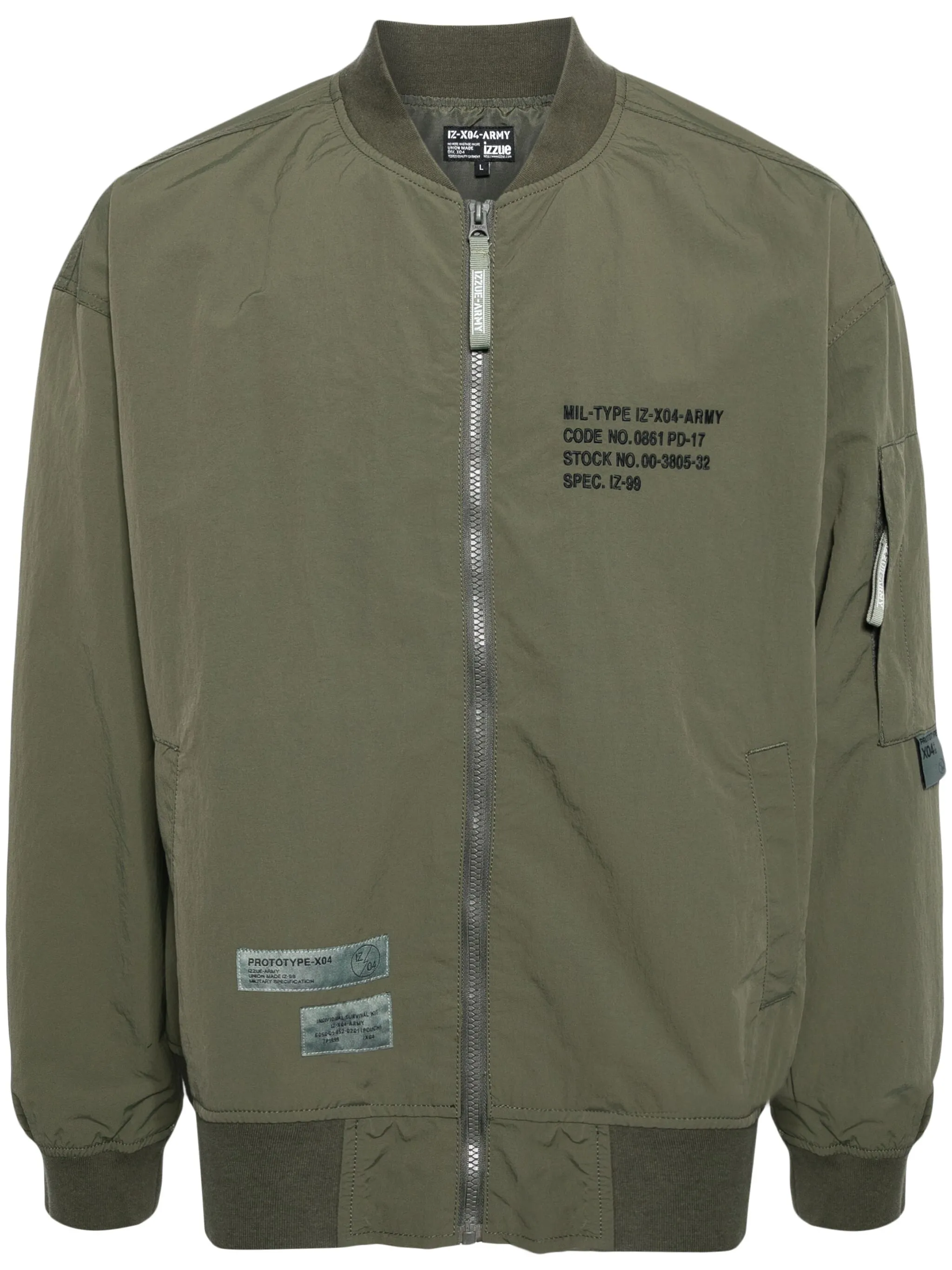 

Бомбер MA1 с логотипом Izzue, зеленый