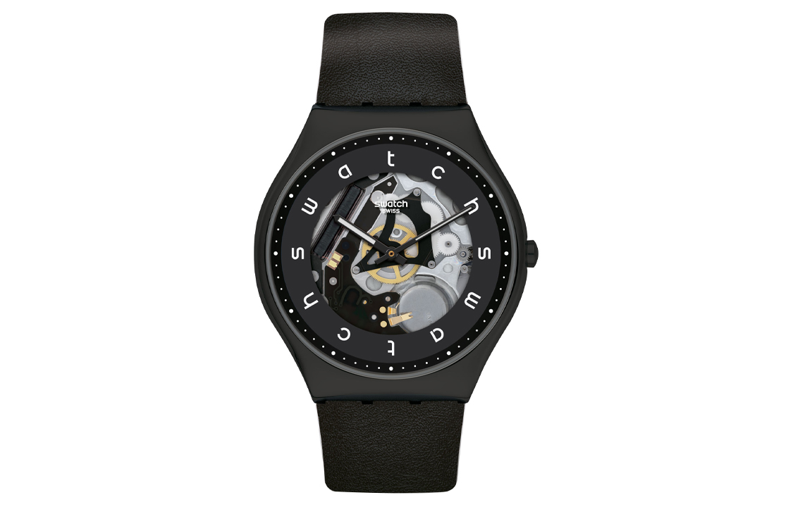 

SWATCH Часы Unisex 42mm Skeleton Watch SS07B101, Black