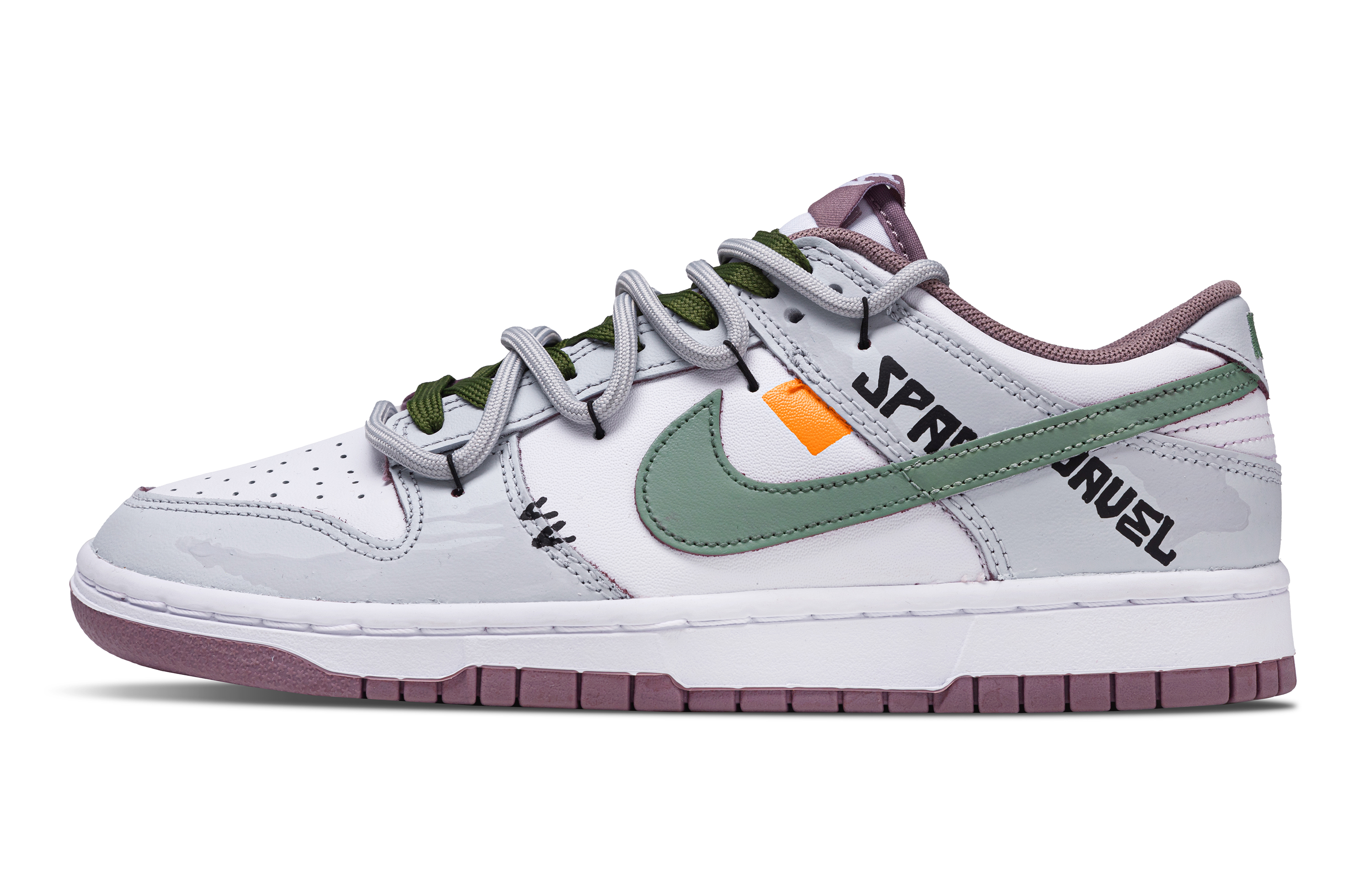 

Nike Кроссовки для скейтбординга Dunk Grape Milk Green, нескользящие, легкие и дышащие, светло-серые, мужские
