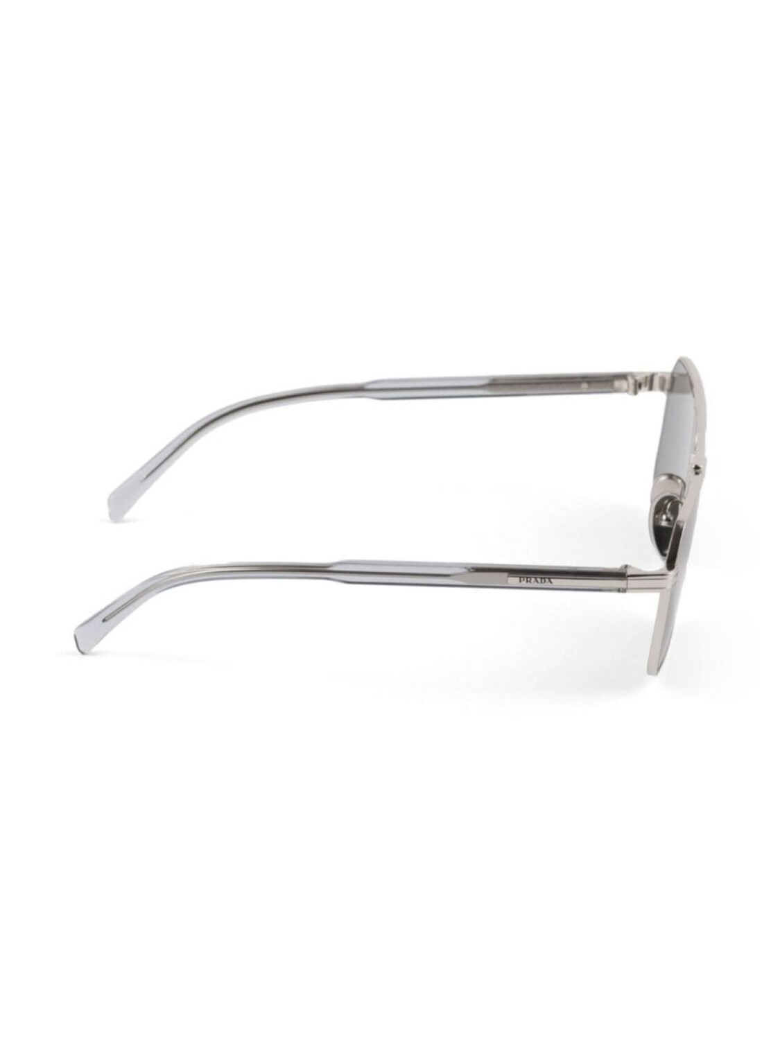Prada Eyewear солнцезащитные очки с прямоугольной оправой и двойной перемычкой, серебристый — фото 2
