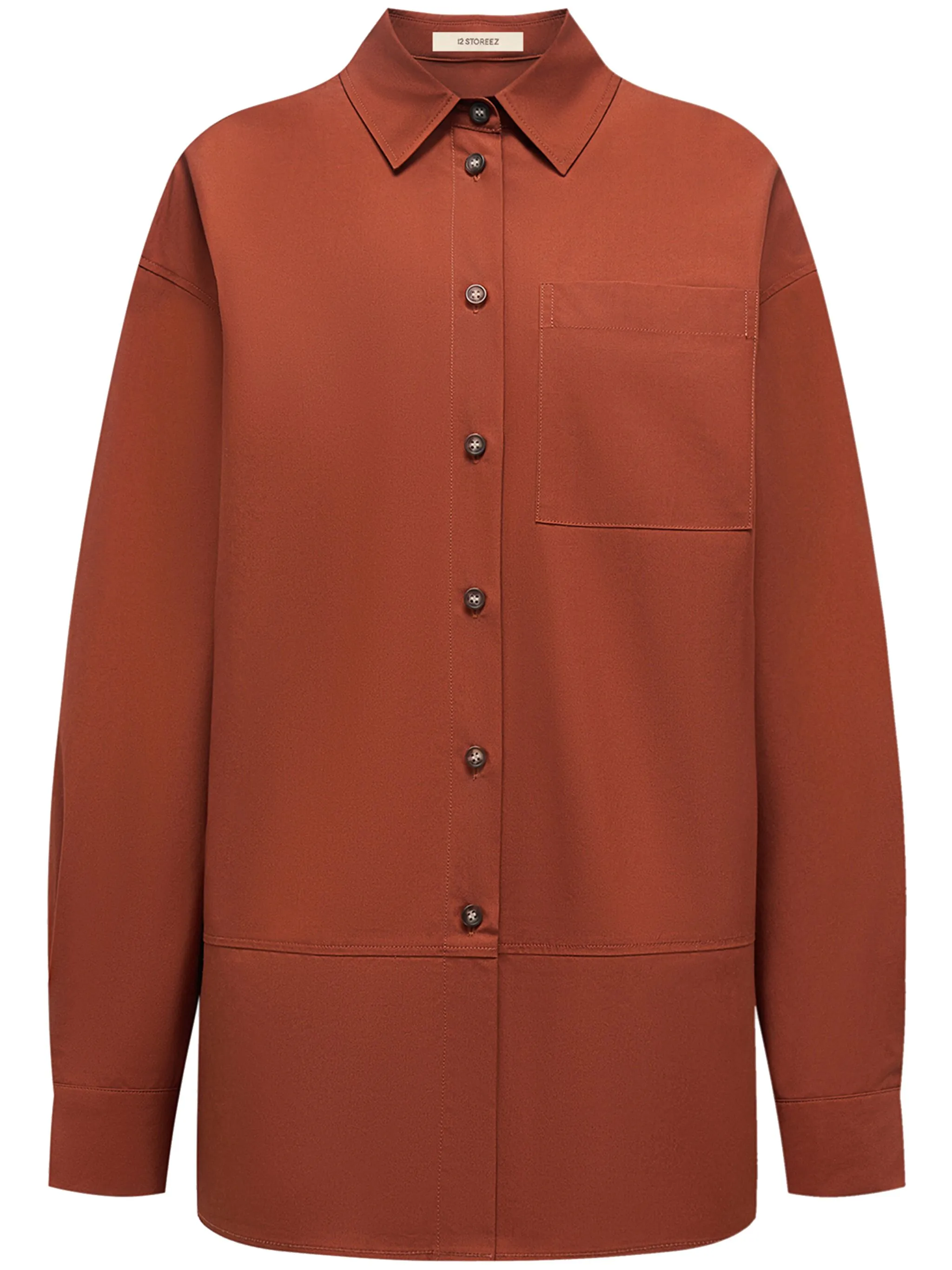 

Рубашка с приспущенными плечами 12 Storeez, коричневый