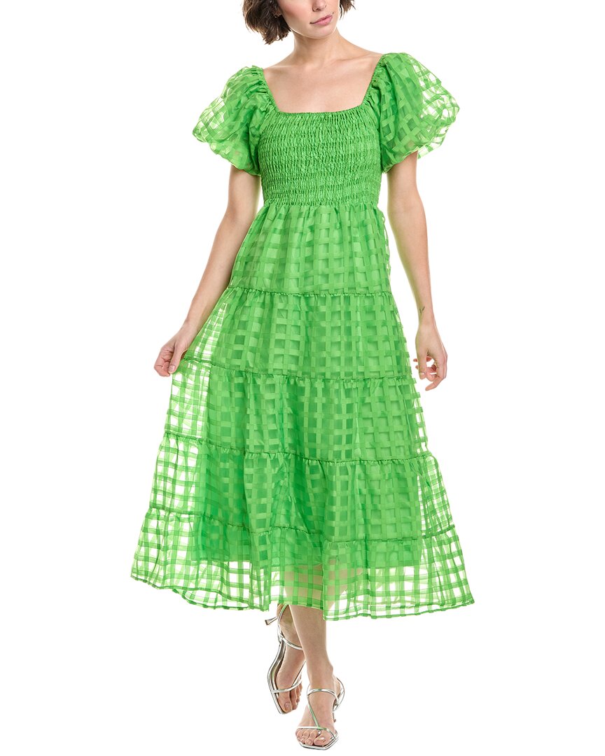 

HL Affair Чек Органза Миди Платье, зеленый