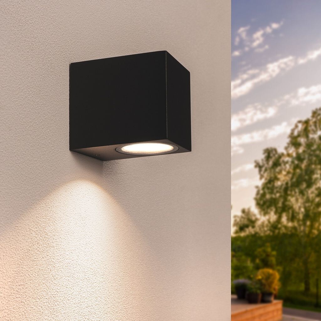 

Ledvion Hydra, Светодиодный настенный светильник для наружного освещения черный куб, для GU10 down, настенный светильник для наружного освещения, бра, уличный светильник, IP54