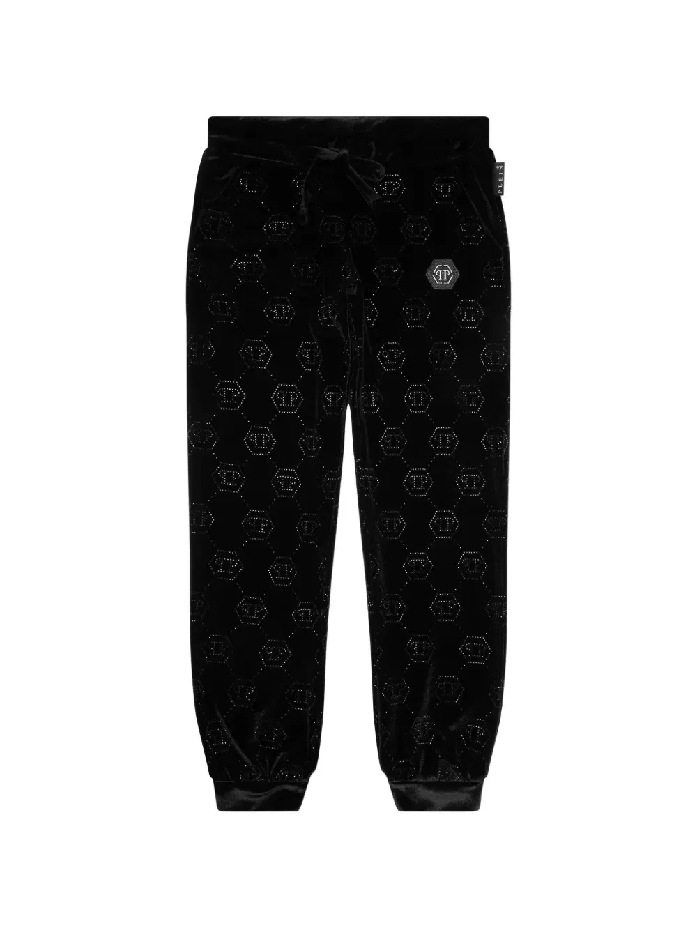 Спортивные брюки с монограммой Strass Philipp Plein Junior, черный