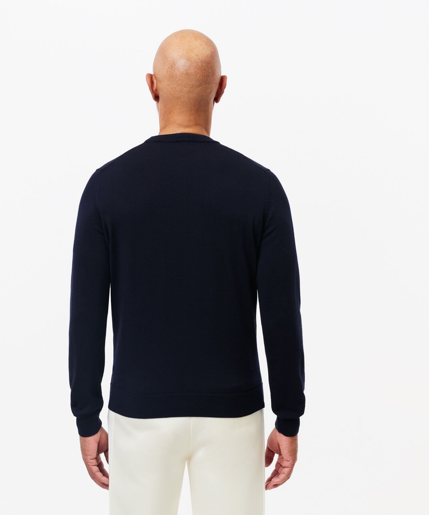 Вязаный свитер из мериносовой шерсти LACOSTE, Dark Navy — фото 3