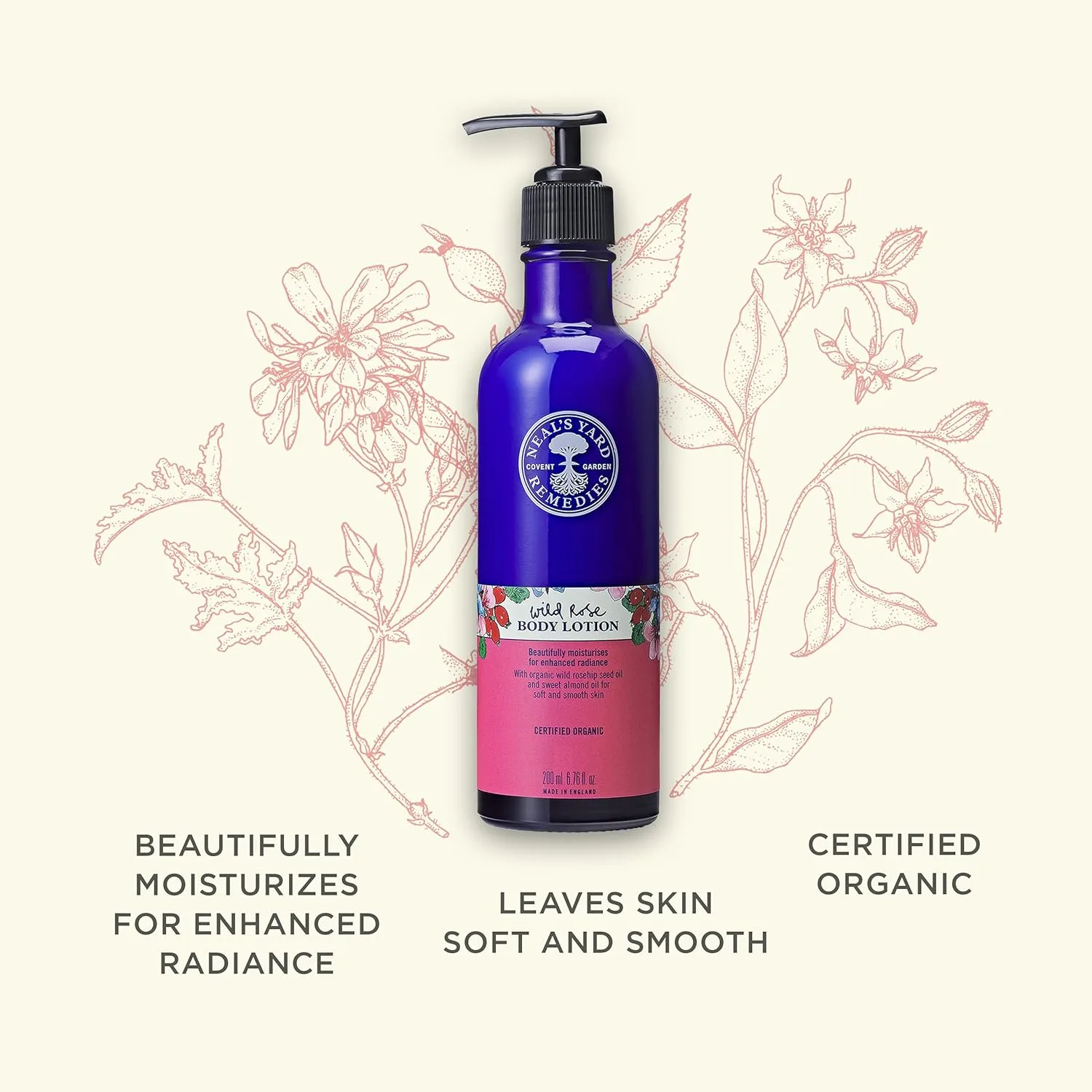 Увлажняющий лосьон для тела и рук Neal's Yard Remedies Wild Rose для всех типов кожи - увлажняющий и питательный лосьон для сухой кожи (170 г) — фото 4