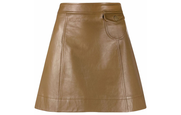 

Короткая кожаная юбка SS22 для женщин See By Chloe, светлый umber