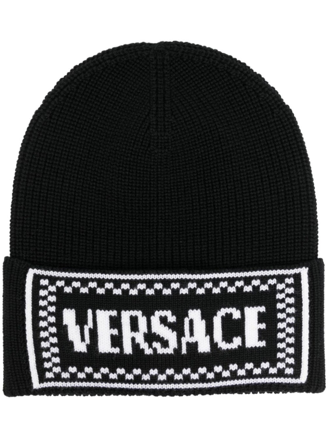

Versace шапка бини с логотипом, черный