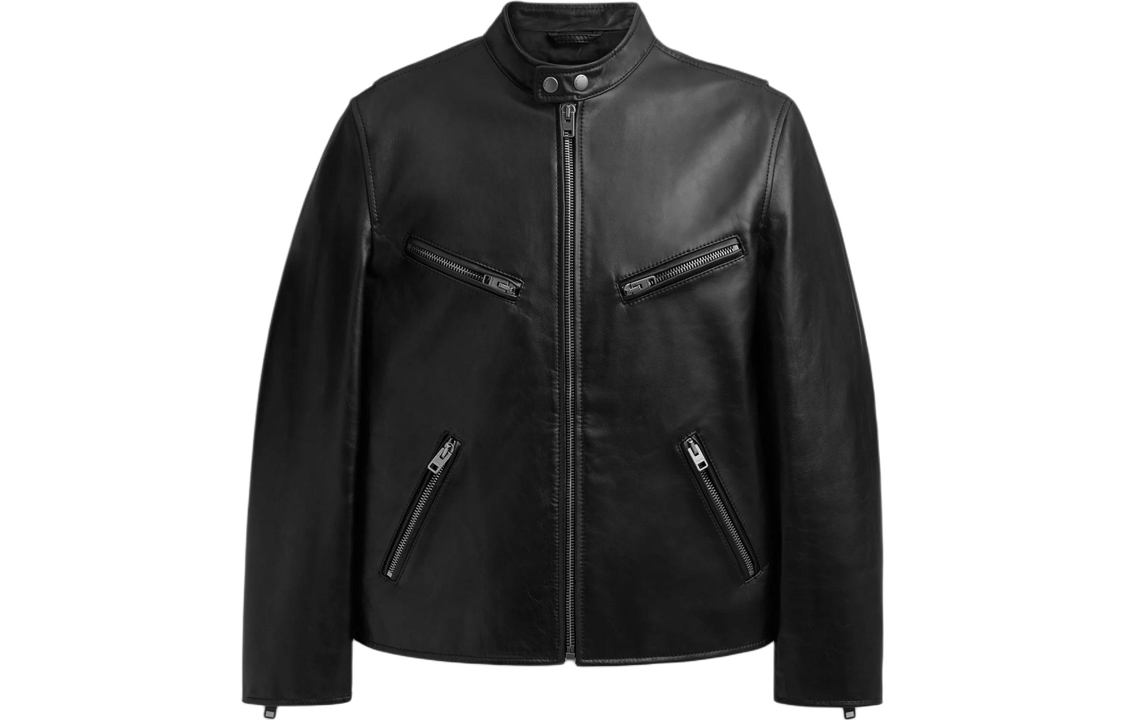 

COACH Кожаная куртка гонщика черная, Black