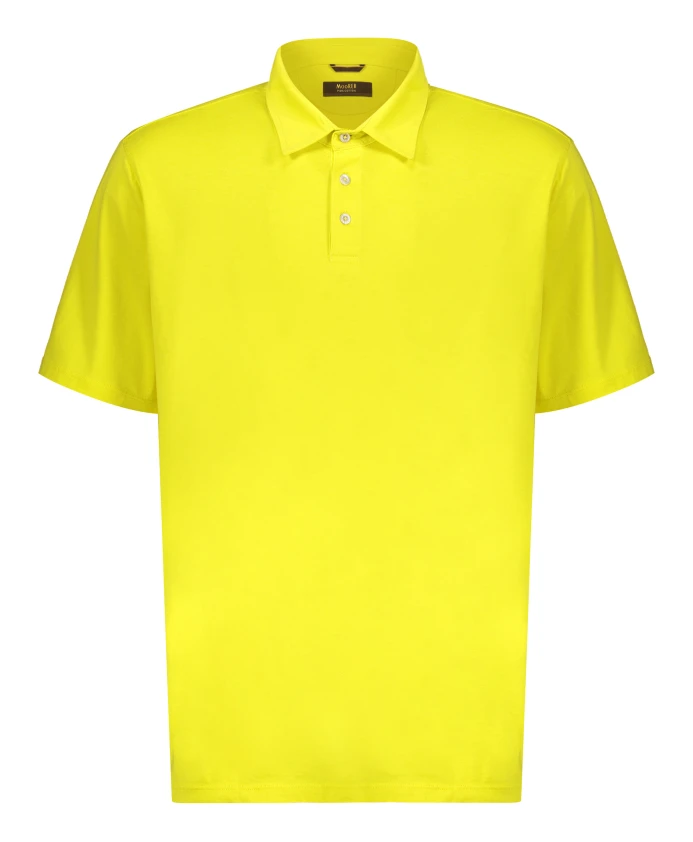 

Хлопковая рубашка-поло с боковыми разрезами Moorer, желтый