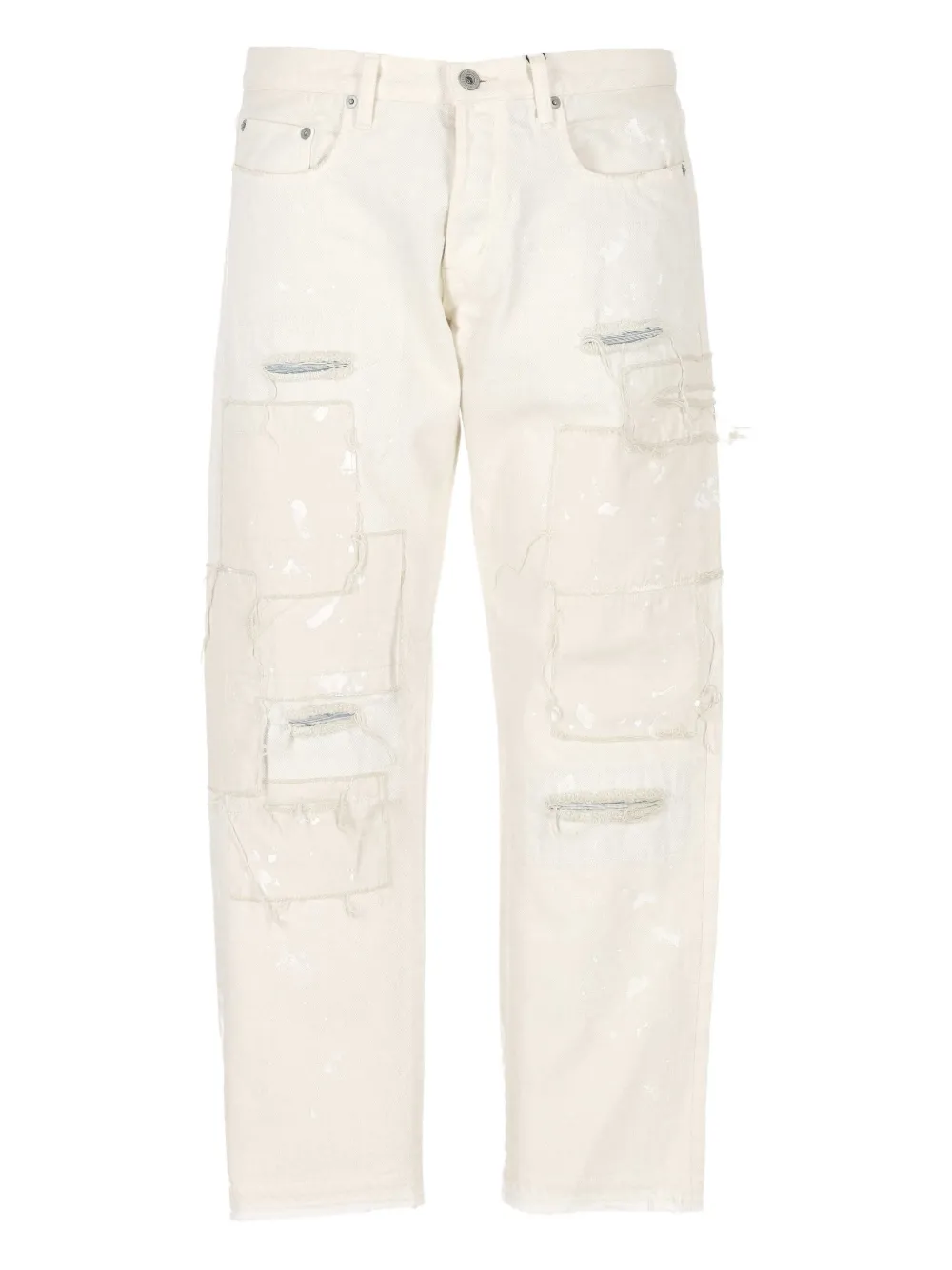 

Джинсы в технике пэчворк Junya Watanabe MAN, белый