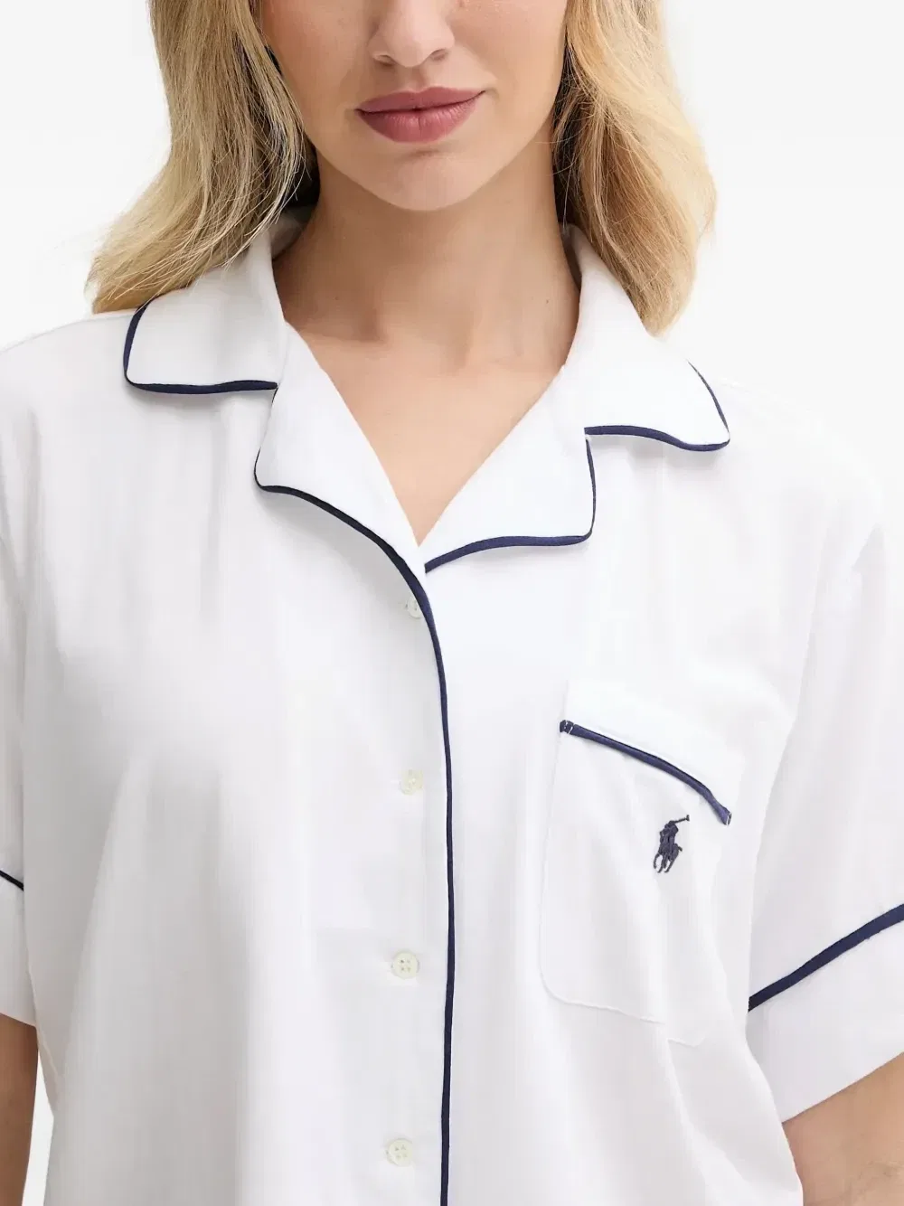 Пижама с кантом и вышитым логотипом POLO RALPH LAUREN, белый — фото 3