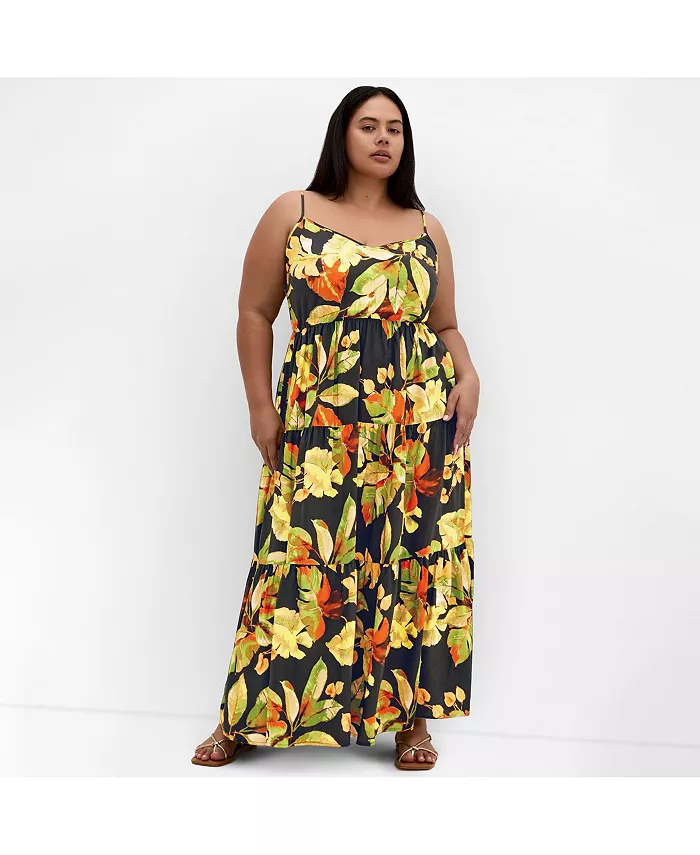 

Платье макси Plus Size Oasis Tropical CITY CHIC, желтый